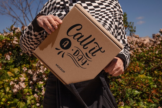 Sac en tissu avec modèle d'emballage
