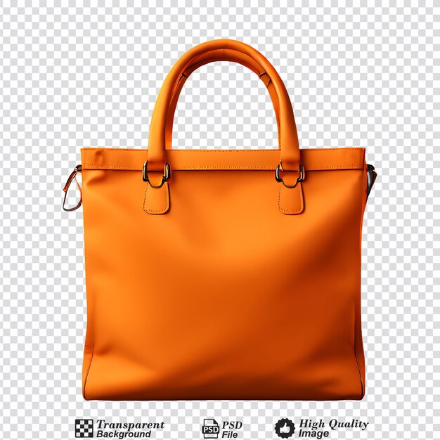 PSD sac de tissu orange isolé sur un fond transparent