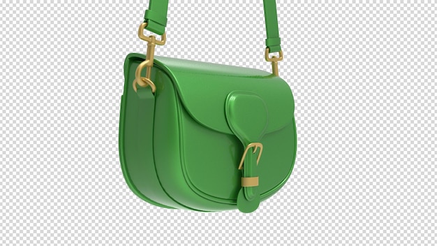 PSD un sac vert sur fond transparent