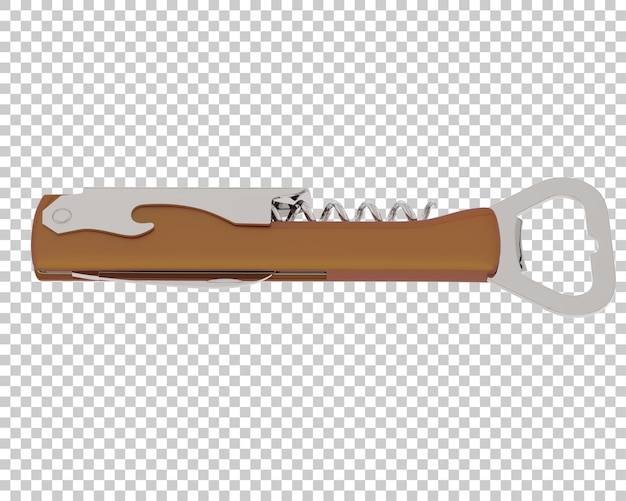 Sacacorchos clásico sobre fondo transparente Ilustración de renderizado 3d