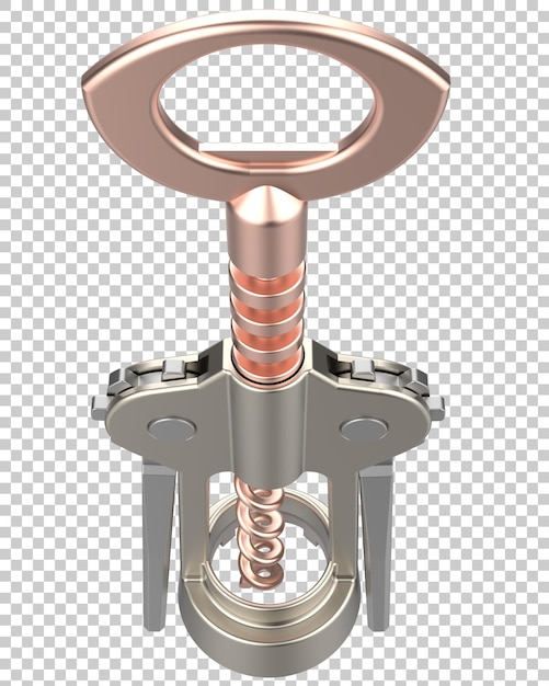 PSD sacacorchos en la ilustración de renderizado 3d de fondo transparente