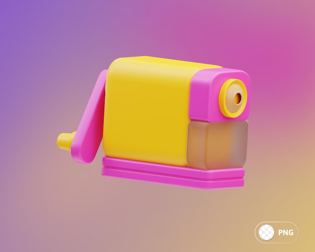 Sacapuntas papelería Ilustración 3D