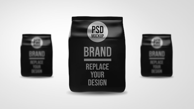 Sacchetto di caffè di carta 3d Rendering Mockup Design