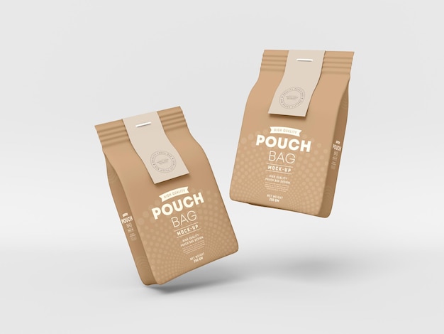 Sacchetto di carta con etichetta mockup