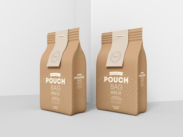 Sacchetto di carta con etichetta mockup