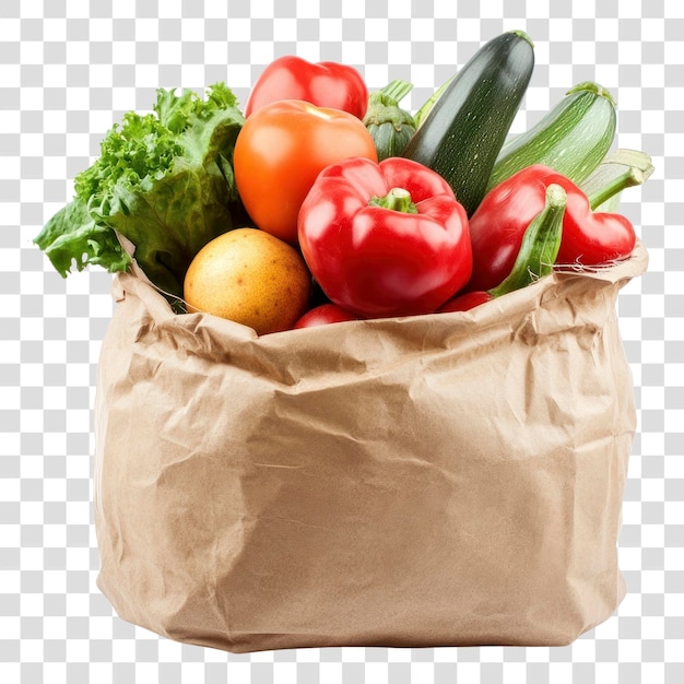 Sacchetto di carta PNG pieno di verdura verdura produce carta