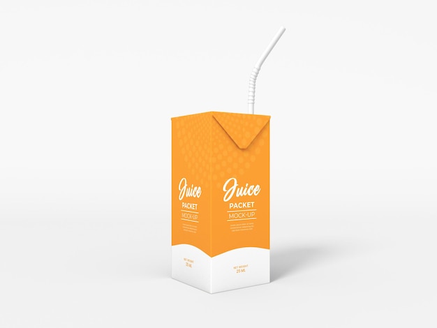 Sachet de jus de tétra avec maquette de paille