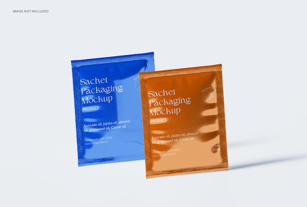 Sachet packaging mockup