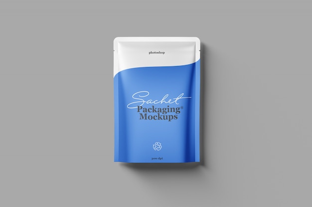 Sachet packaging mockup