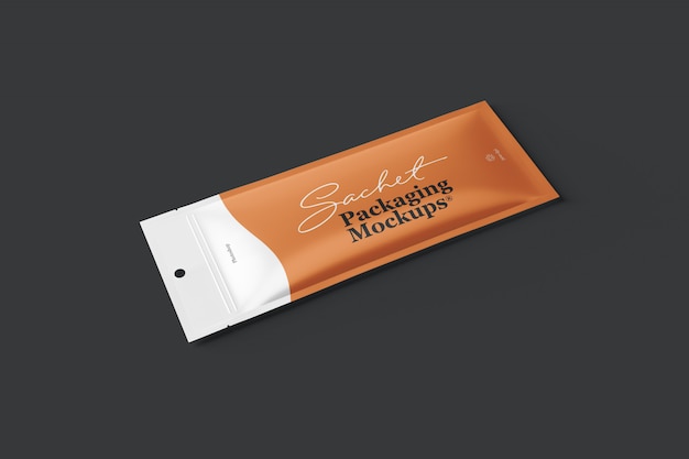 Sachet packaging mockup