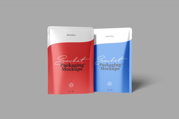 Sachet packaging mockup