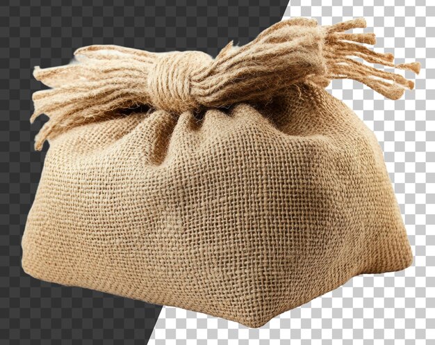 Saco de arpillera atado con cuerda para descansar cortado de stock png