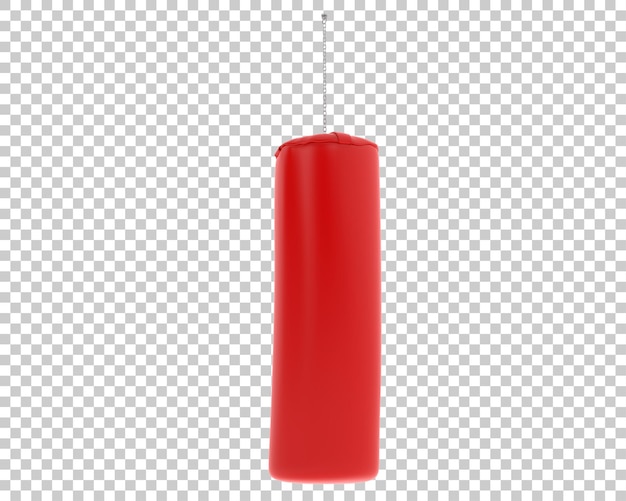 Saco de boxeo en la ilustración de renderizado 3d de fondo transparente
