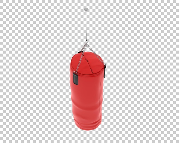 Saco de boxeo en la ilustración de renderizado 3d de fondo transparente