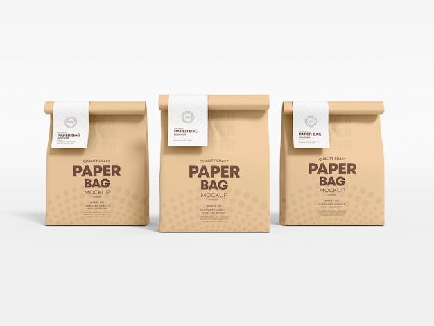 Saco de café de papel com maquete de embalagem de etiqueta