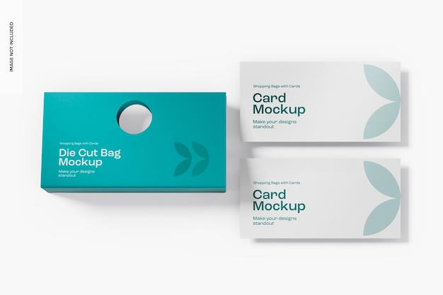 Saco de corte com mockup de cartas