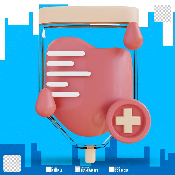 PSD saco de infusão de sangue de ilustração 3d 2