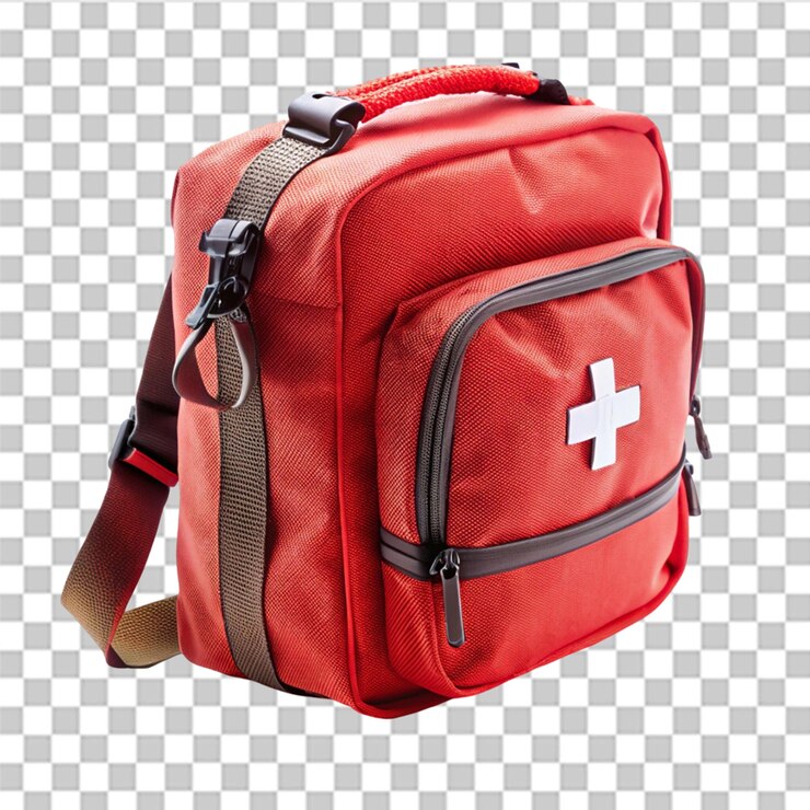 PSD saco de kit médico isolado sobre um fundo transparente