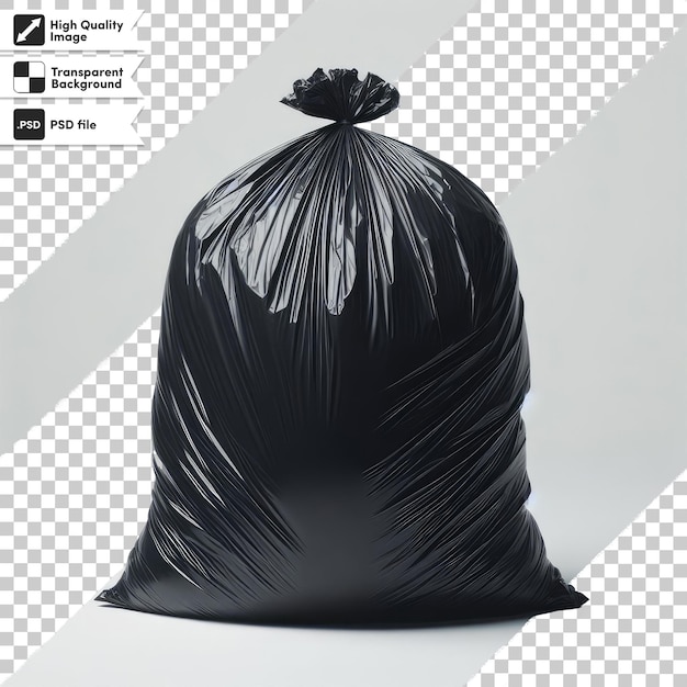 PSD saco de lixo psd preto saco de lixo em fundo transparente com camada de máscara editável