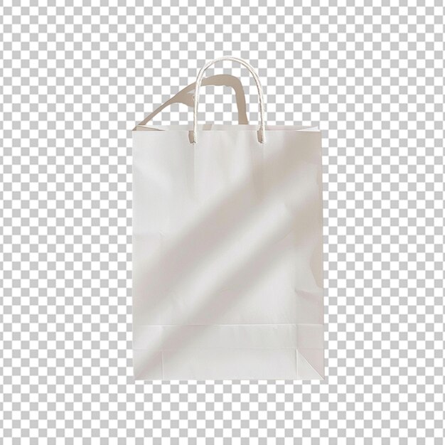 PSD saco de papel de compras branco isolado no fundo