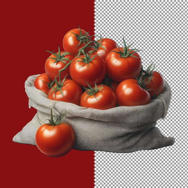 PSD saco de tomates frescos png