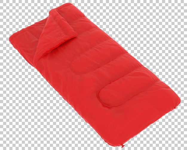 Saco de dormir para acampar en la ilustración de renderizado 3d de fondo transparente
