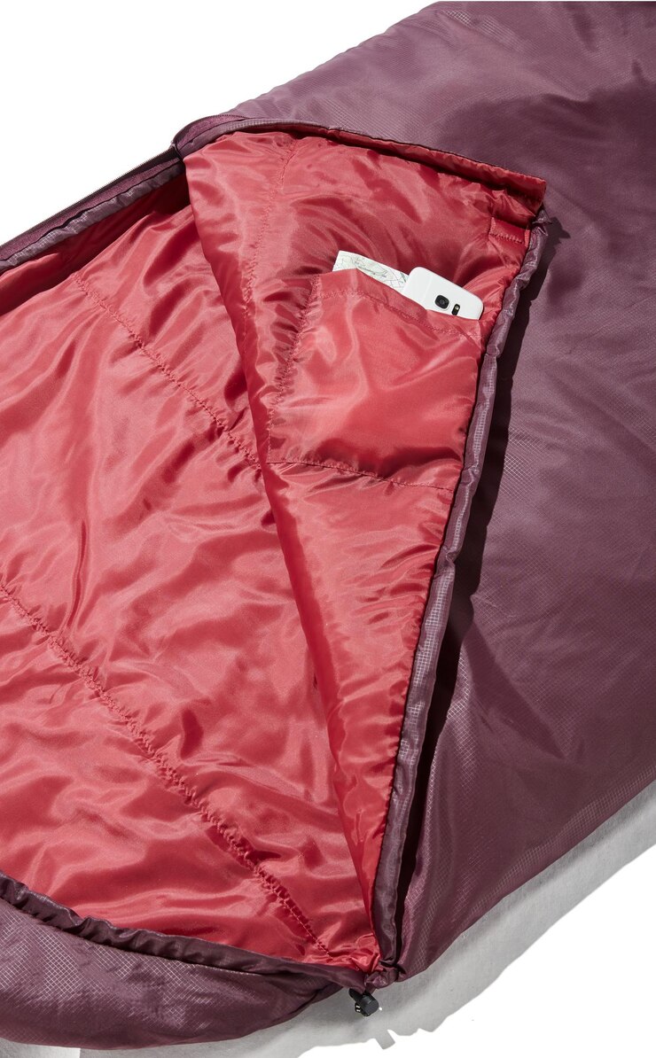 PSD saco de dormir cálido de color meron para viajar, acampar u otros detalles