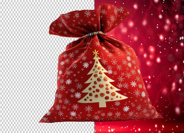 Saco de Papá Noel y bolsa de compras navideñas.