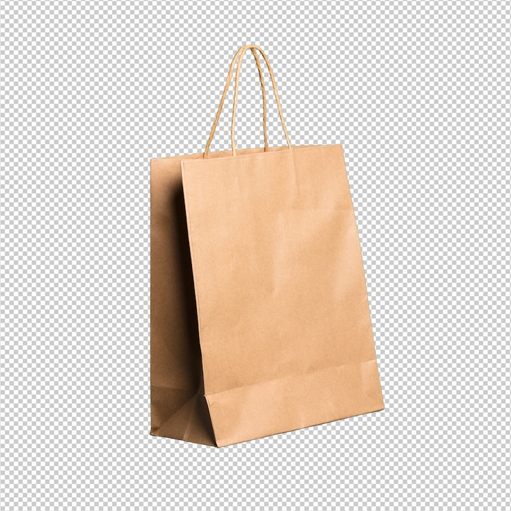 PSD sacola de compras sobre fundo branco