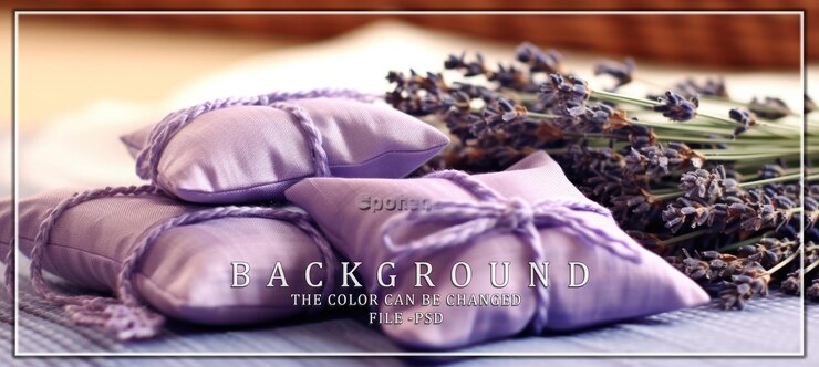 PSD sacos com cheiro de lavanda em tecido roxo