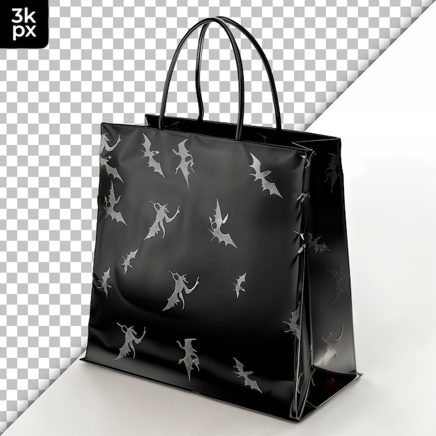 PSD des sacs d'achat sur le thème d'halloween isolés sur un fond transparent