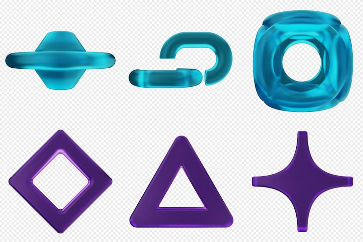 PSD sada 3d geometrických abstraktních ikon