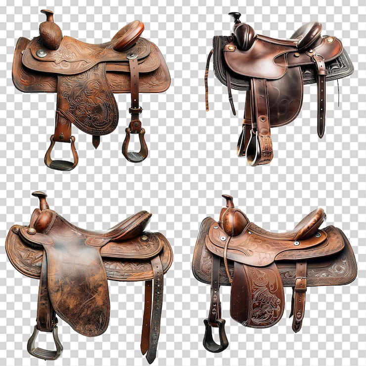 PSD saddle di cavallo png isolato su sfondo trasparente