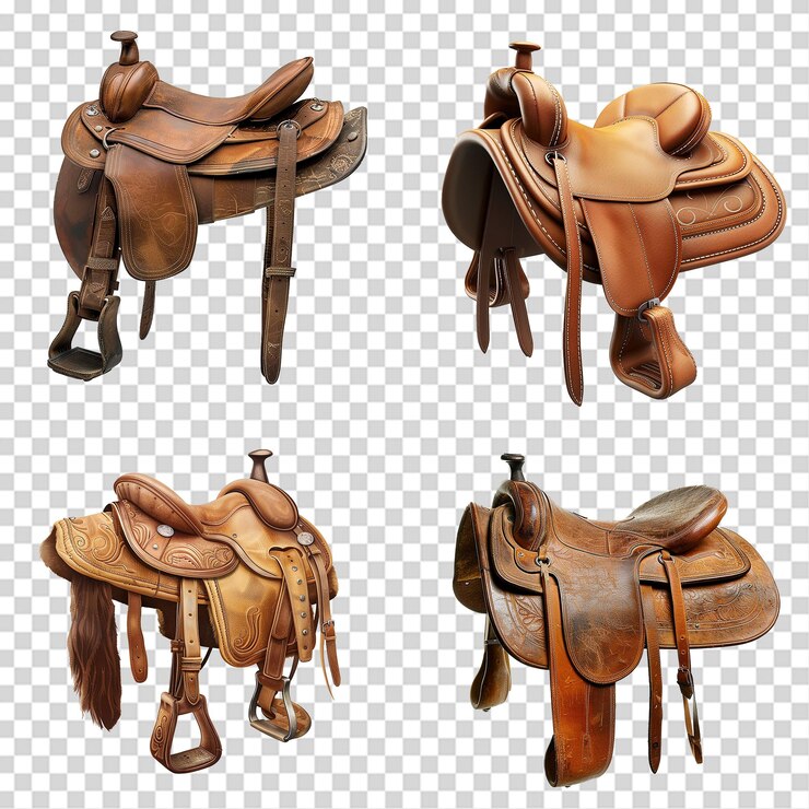 PSD saddle di cavallo png isolato su sfondo trasparente