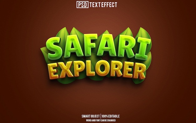 safari explorer text effect font editable typography 3d text