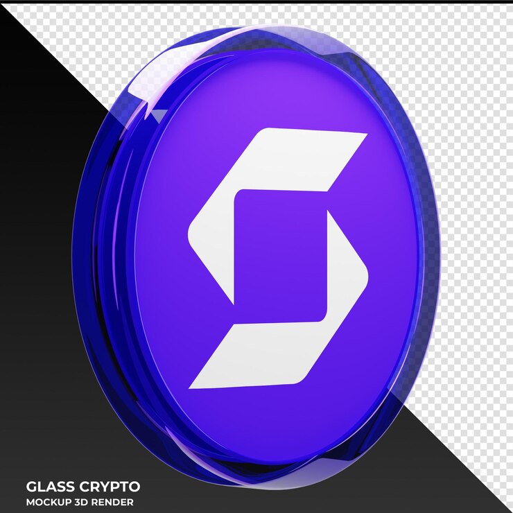 PSD safepal sfp glass crypto coin ilustración 3d