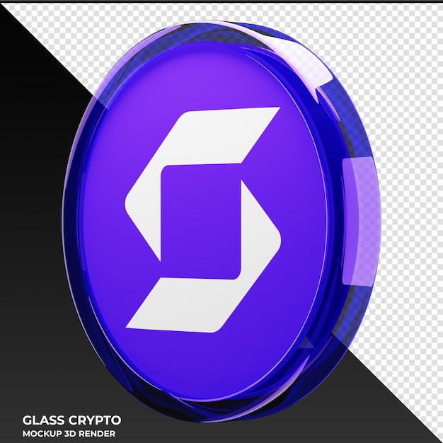 SafePal SFP Glass Crypto Coin Ilustración 3D