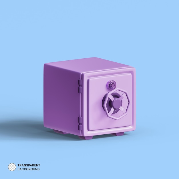Safety Locker Safe-Box-Symbol Isolierte 3D-Render-Illustration