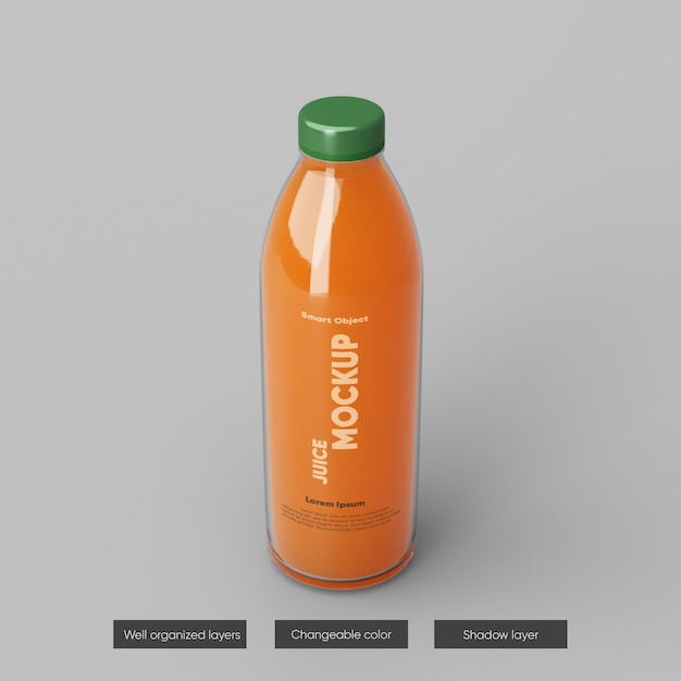 Saftflasche verpackung mockup design