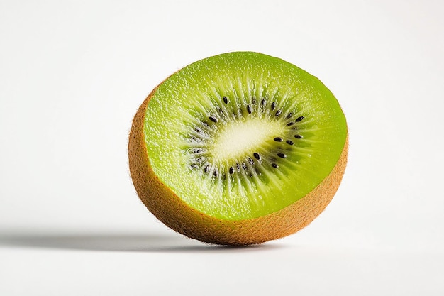 saftige Kiwi-Scheibe, die die natürliche Textur und die Samen hervorhebt