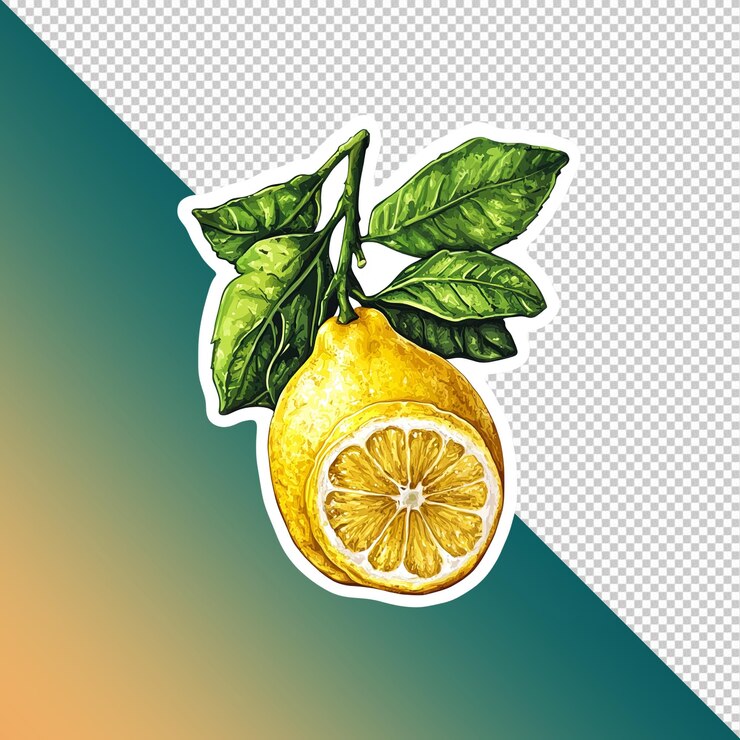 PSD saftige zitrone auf dem zweig eine lebendige botanische illustration