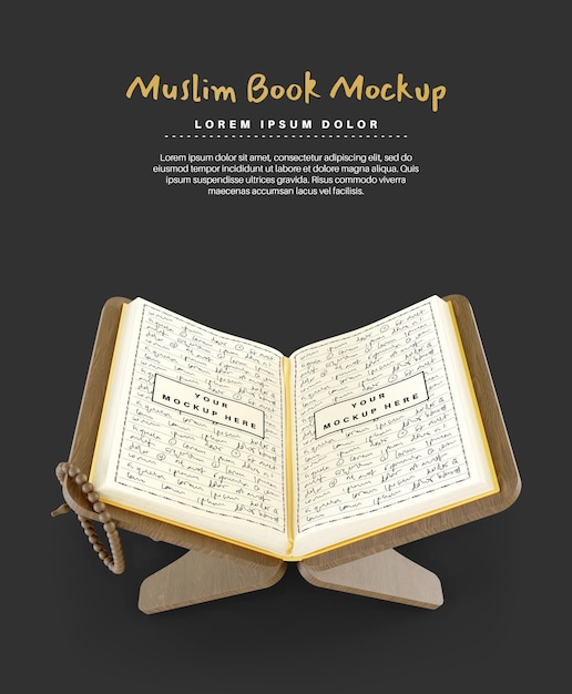 PSD sagrado corán para maqueta de libro musulmán de ramadán