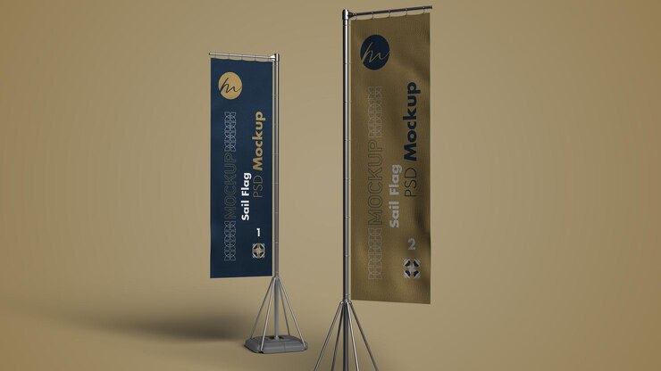Sail Flag Mockup 2 Sail Flag PSD Mockup Il est également possible de jouer à Sail Flag.