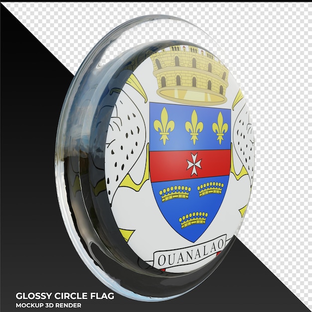 Saint Barthelemy0003 Bandeira de círculo brilhante texturizado 3d realista
