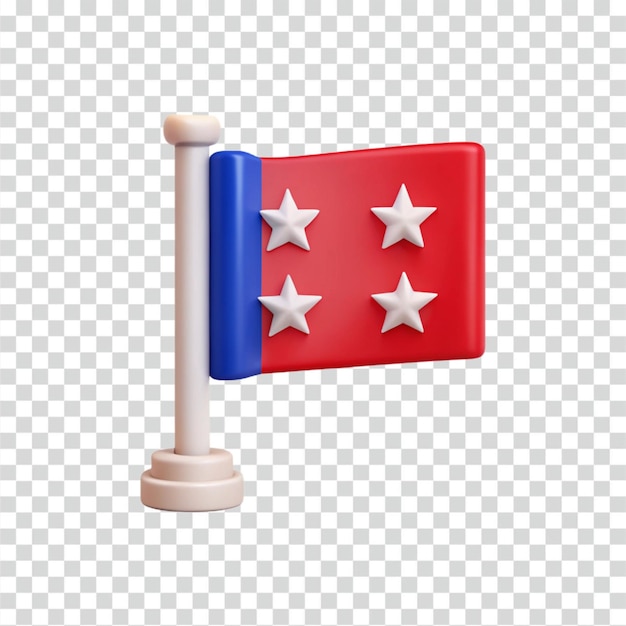 Saint Lucian Flag 3D Render of National Symbol