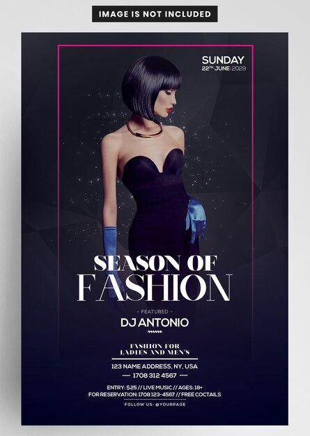 PSD saison der fashion week flyer design