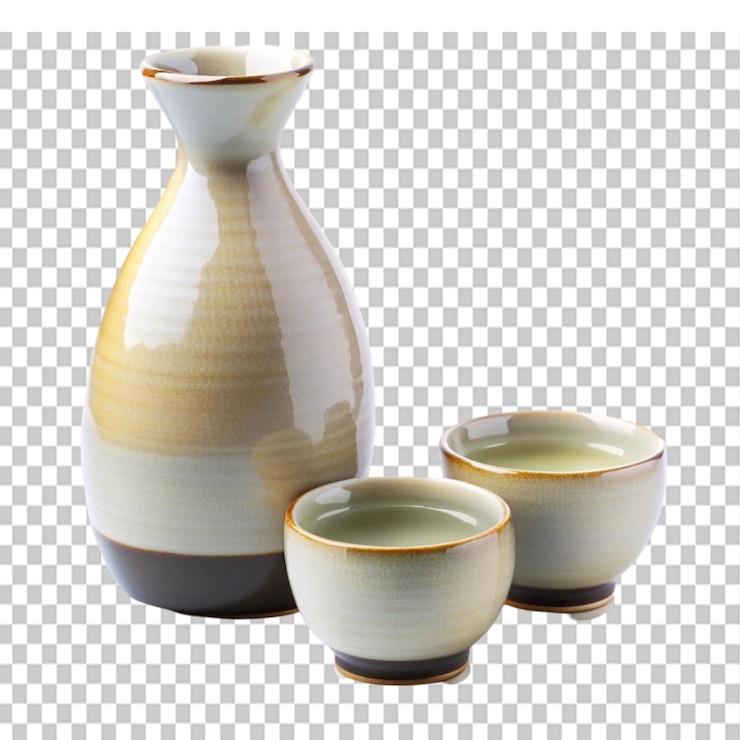PSD sake colocado sobre un fondo transparente