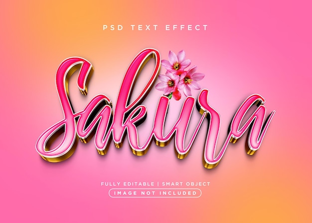 Sakura-texteffekt im 3d-stil