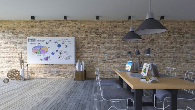 PSD sala de trabalho 3d