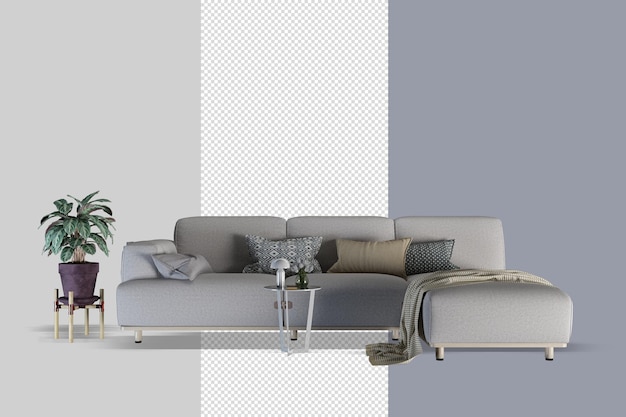 Sala de estar interior en renderizado 3d